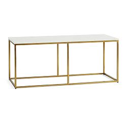 Open Box: Delaney Rectangular Marble Coffee Table (40.5") - Antique Brass