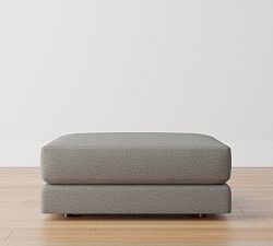 Open Box: Carmel Lounge Square Arm Upholstered Ottoman, Polyester Wrapped Cushions - Performance Boucle Metal