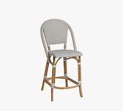 Open Box: Sofie Outdoor Rattan Counter Stool, 26.5" - Gray