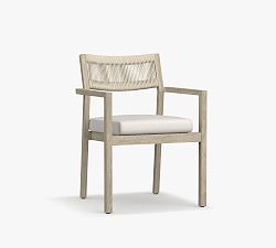 Open Box: Indio Coastal Stackable Outdoor Dining Armchair - Biscotti &amp; Oat Rope