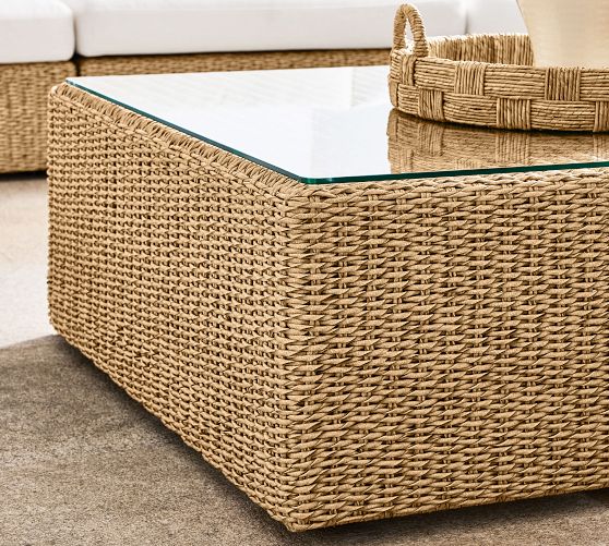 Kostas Wicker Square Outdoor Side Table - Thumbnail 2