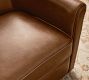 Irving Roll Arm Leather Swivel Chair