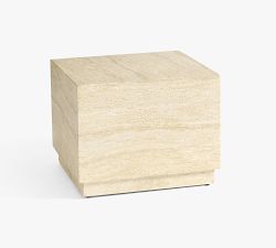 Pomona Faux Travertine Square Outdoor Bunching Table (22")