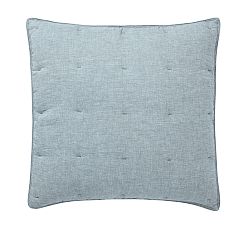 Open Box: Belgian Flax Linen Comforter Sham, Euro, Set of 3 - Chambray