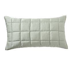 Open Box: TENCEL™ Box Stitch Quilted Sham, King, Set of 2 - Eucalyptus