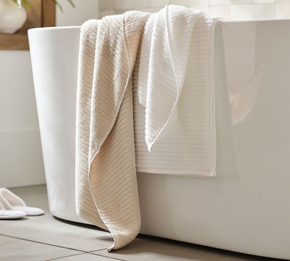 Classic Ribbed Organic Towel Oatmeal