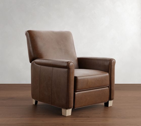 Irving Roll Arm Leather Power Recliner