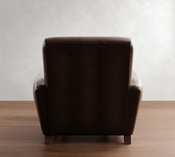 Manhattan Square Arm Leather Chair with Ottoman