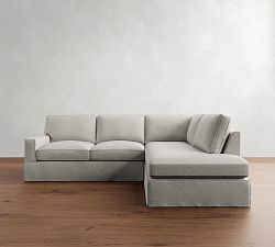 PB Comfort Square Arm Slipcovered Return Bumper Sectional (121")