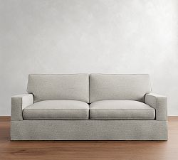 PB Comfort Square Arm Slipcovered Sofa (62"-118")