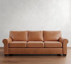 Buchanan Roll Arm Leather Sofa (79"&ndash;94")