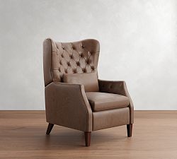 Champlain Tufted Square Arm Leather Recliner