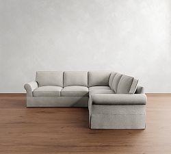 PB Comfort Roll Arm Slipcovered 3-Piece L-Shaped Sectional (108")
