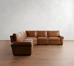 Big Sur Roll Arm Leather Power Reclining L-Shaped Sectional (122"-134")