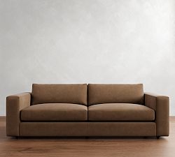 Carmel Wide Arm Leather Sofa (62"&ndash;122")