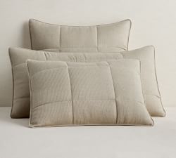 European Flax Linen Waffle Comforter Sham