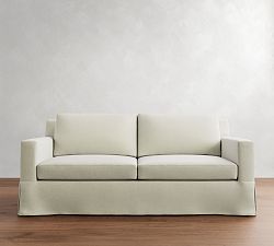 York Square Arm Slipcovered Sleeper Sofa (72"&ndash;81")
