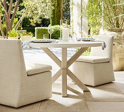 Abbott Concrete &amp; Acacia Petite Round Outdoor Dining Table (48")