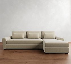 Big Sur Roll Arm Deep Seat Chaise Sectional (115"&ndash;158")