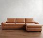 Big Sur Roll Arm Leather Chaise Sectional (115"&ndash;157")