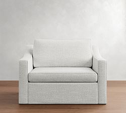 Cameron Slope Arm Slipcovered Twin Sleeper Sofa  (53")