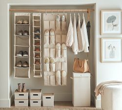 Linen Vertical Hanging Shoe Organizer