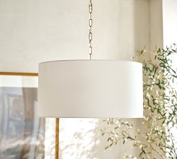 Linen Drum Pendant (24")