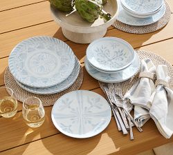Chambray Tile Stoneware Dinner Plates - Set of 4