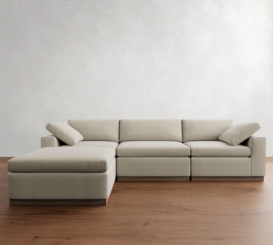 Dream Wood Base Modular Chaise Sectional (129"&ndash;172")