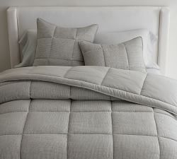 European Flax Linen Waffle Comforter