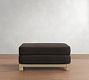 Jake Leather Seadrift Wood Base Ottoman
