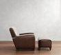 Manhattan Square Arm Leather Chair with Ottoman