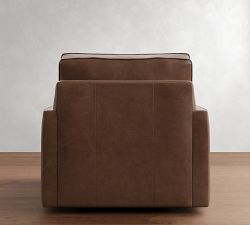 PB Comfort Square Arm Leather Swivel Chair