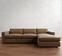 Carmel Wide Arm Leather Chaise Sectional (112"&ndash;134")