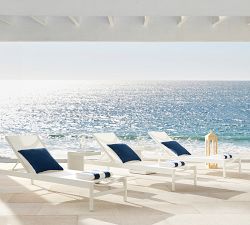 Fiji Metal &amp; Mesh Stackable Outdoor Single Chaise Lounge, Set of 2