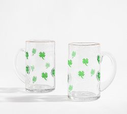 Four Leaf Clover Icon Beer Glasses - Set of 2