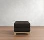 Jake Leather Seadrift Wood Base Ottoman