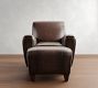 Manhattan Square Arm Leather Chair with Ottoman