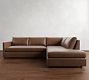Pacifica Slim Arm Leather Return Bumper Sectional (106")