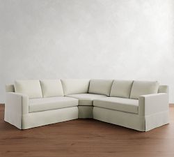 York Square Arm Slipcovered 3-Piece L-Shaped Wedge Sectional (102")