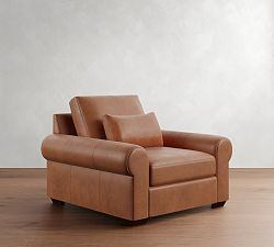 Big Sur Roll Arm Deep Seat Leather Chair