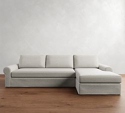 Big Sur Roll Arm Slipcovered Chaise Sectional (115"&ndash;157")