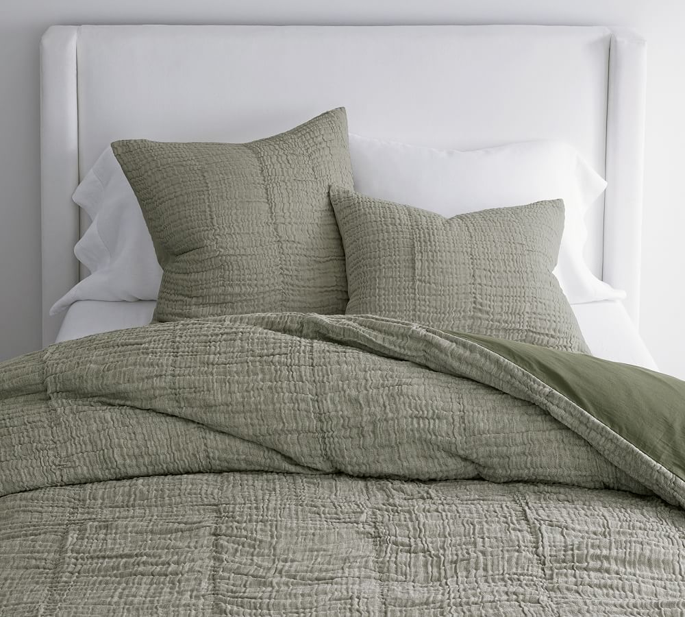 Cloud Duvet Cover - Color: Loden, Size: King