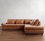 Big Sur Roll Arm Deep Seat Leather Return Bumper Sectional (122"&ndash;154")