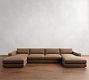 Carmel Lounge Leather Double Chaise Sectional (144"&ndash;184")
