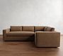 Carmel Wide Arm Leather 3-Piece Sectional (113")