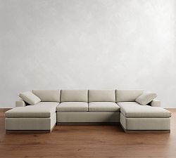 Dream Wood Base Double Chaise Sectional (154"&ndash;174")