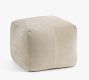 Pieced Suede Pouf