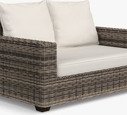 Torrey Wicker Square Arm Outdoor Loveseat (62")