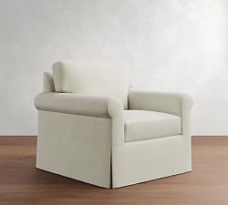 York Roll Arm Slipcovered Chair
